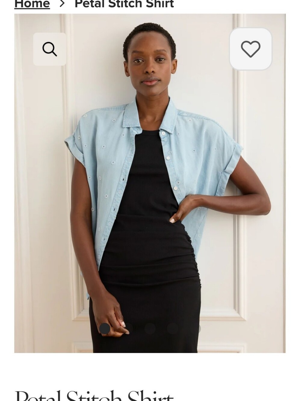 CAbi Spring '26: "Petal Stitch" Button-Front Short- Sleeved Shirt! Sz. MD - NWT! - Picture 3 of 10